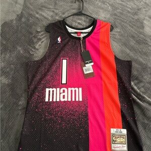 Miami Basketball Jersey in Black and Pink